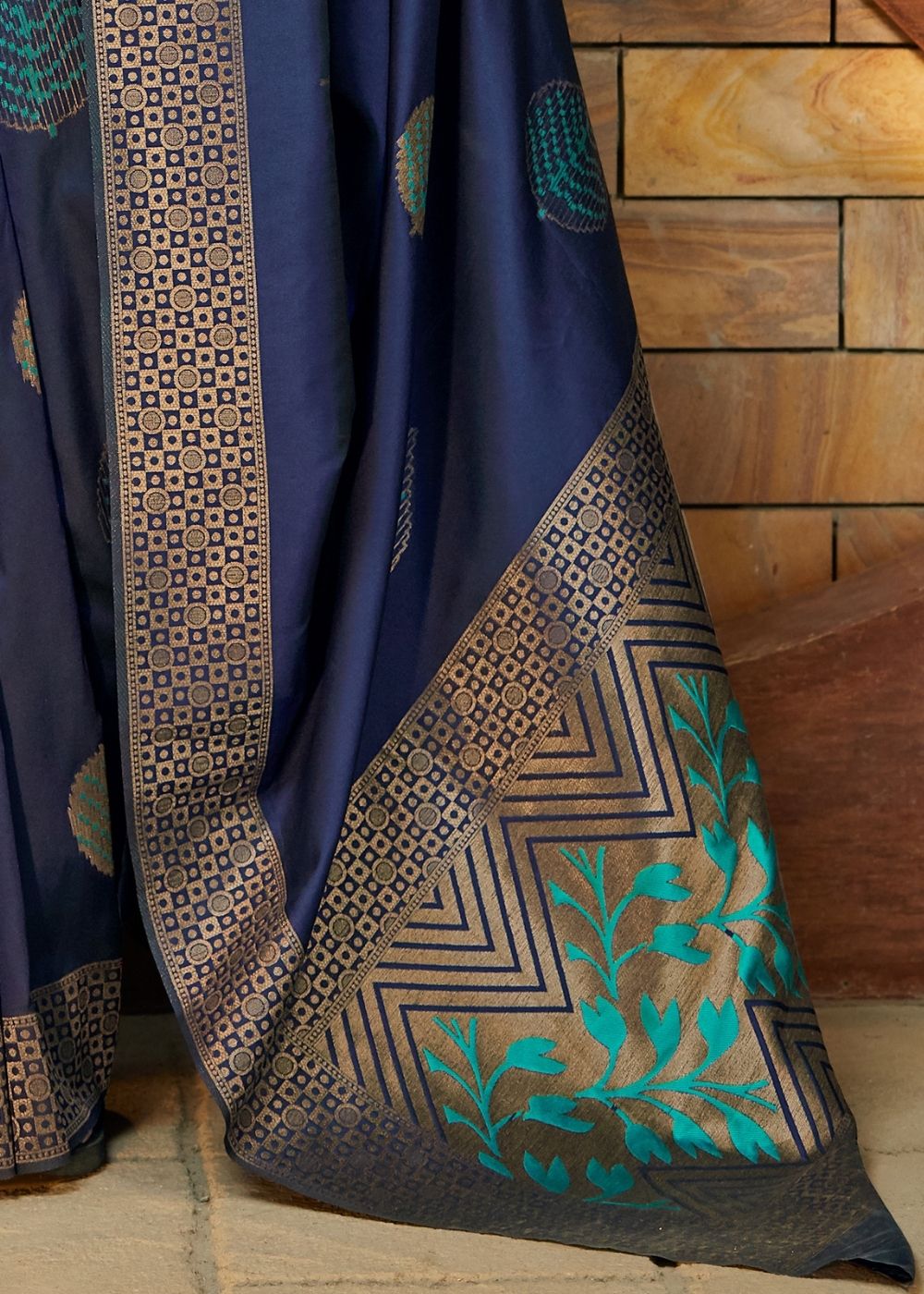 Buy MySilkLove Bright Blue Zari Woven Banarasi Saree Online