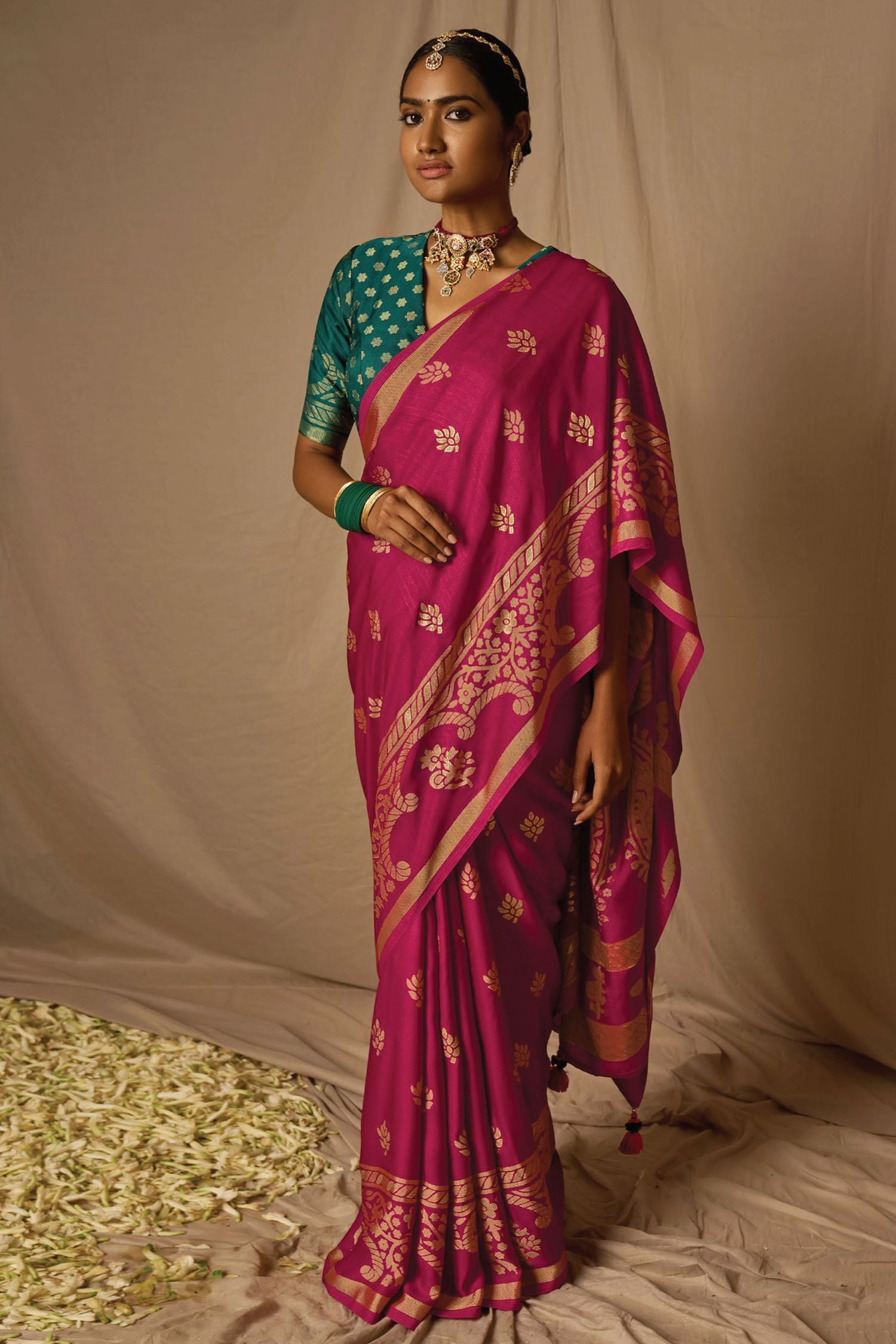 Buy MySilkLove Claret Maroon Woven Banarasi Silk Saree Online