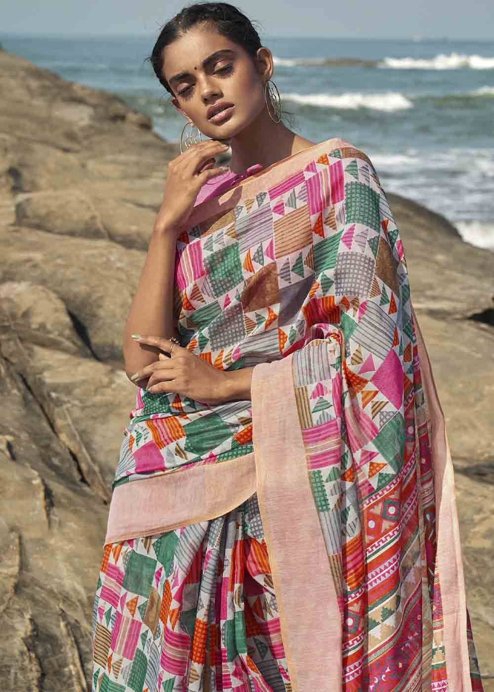 MySilkLove Cinnamon Multicolored Printed Cotton Saree