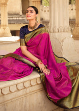 Blush Purple Zari Woven Kanjivaram Saree