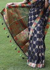 Mirage Black Zari Woven Tussar Silk Saree