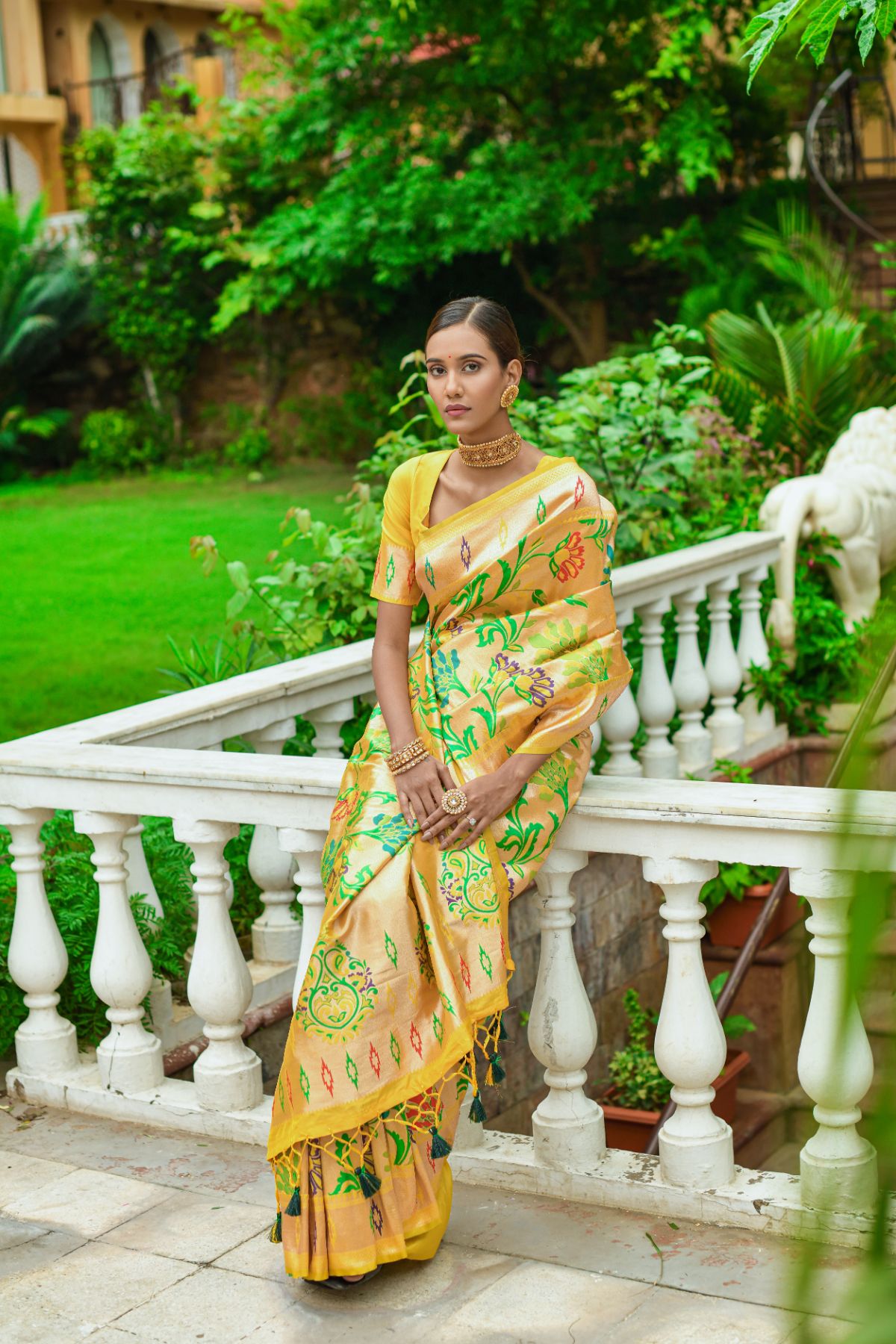 MySilkLove Chenin Yellow Woven Banarasi Paithani Saree