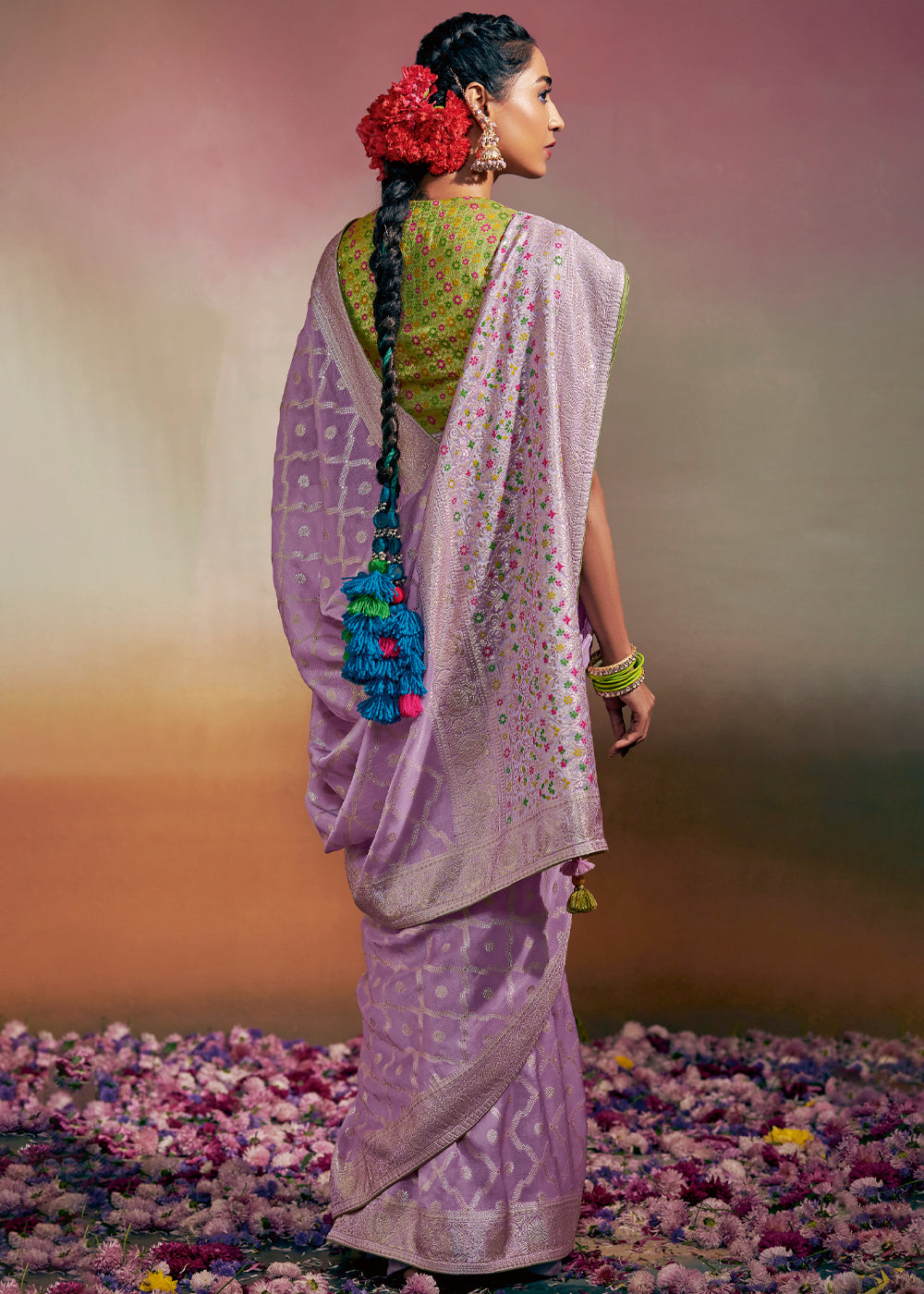 MySilkLove Strikemaster Purple Woven Banarasi Soft Silk Saree
