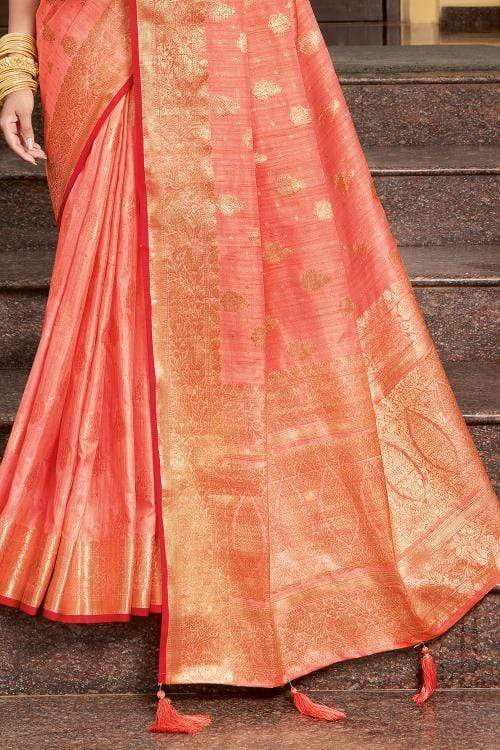 Buy MySilkLove Froly Pink Zari Woven Banarasi Saree Online