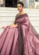 Shilo Purple Zari Woven South Silk Saree