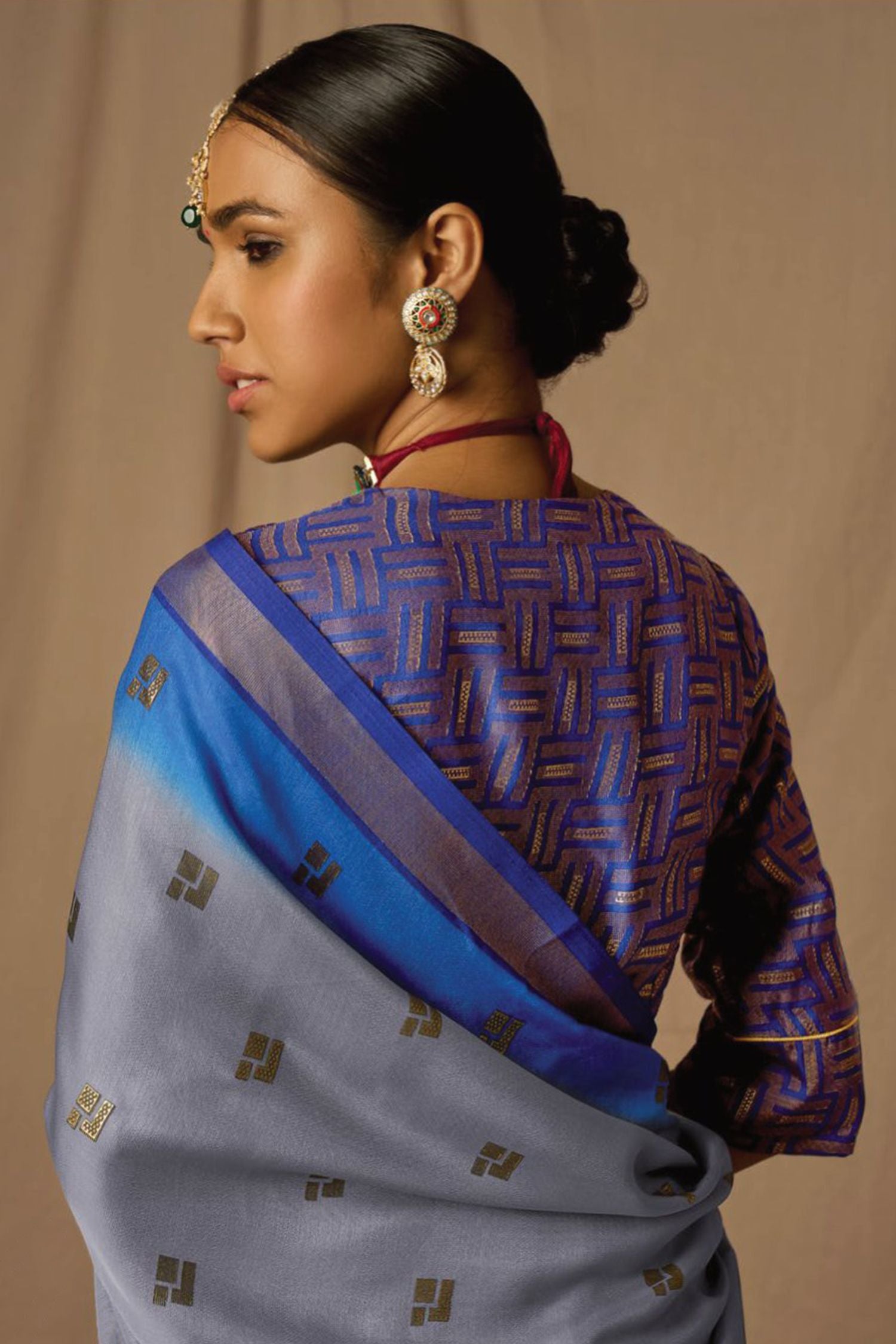 MySilkLove Wild Blue Woven Banarasi Silk Saree