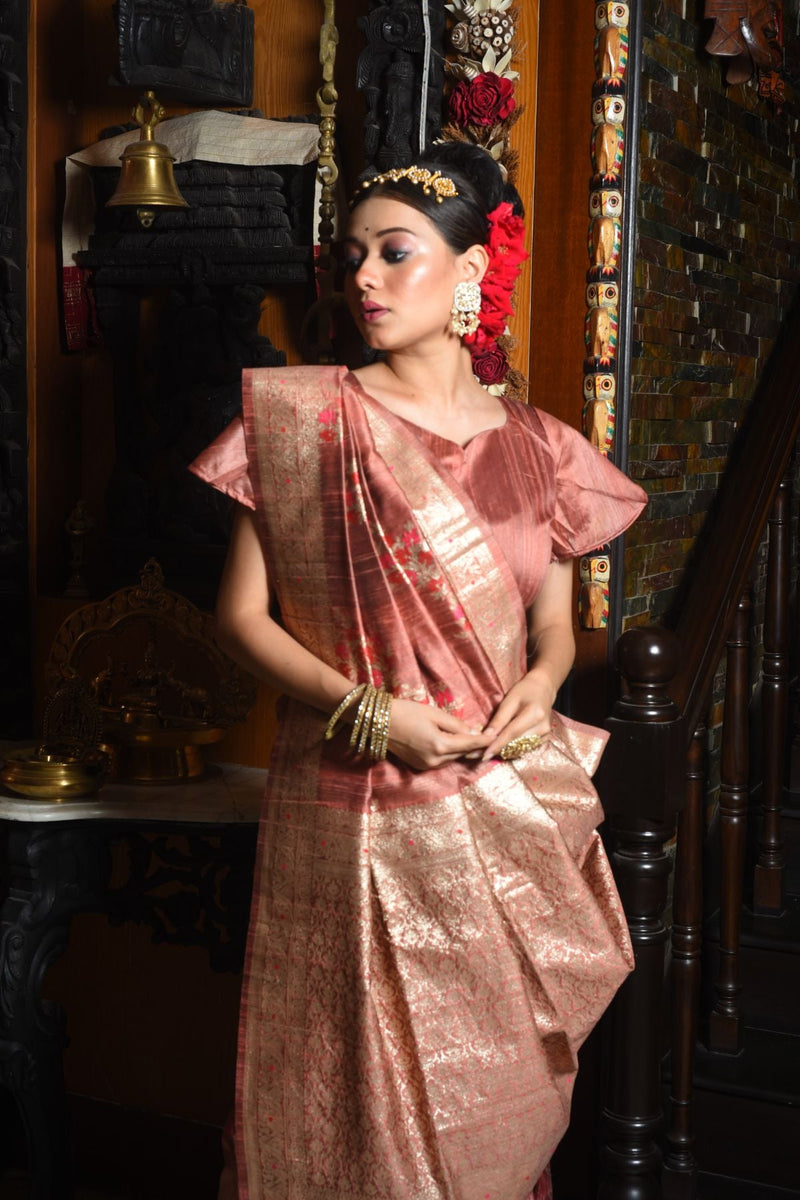 What jewelry should be opted for a baby pink saree? - Quora