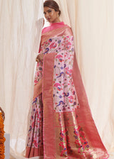 Wafer Light Pink Zari Woven Paithani Saree