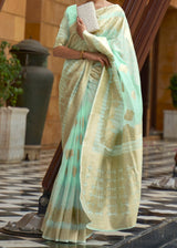 De York Green Zari Woven Banarasi Silk Saree