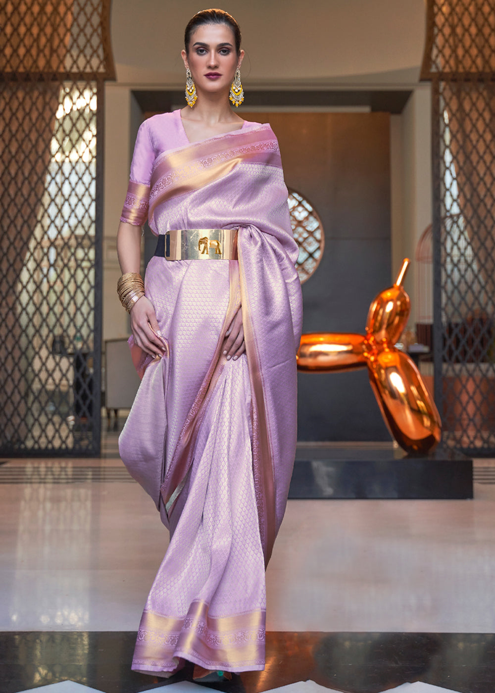 MySilkLove Lilac Luster Purple Woven Banarasi Silk Saree