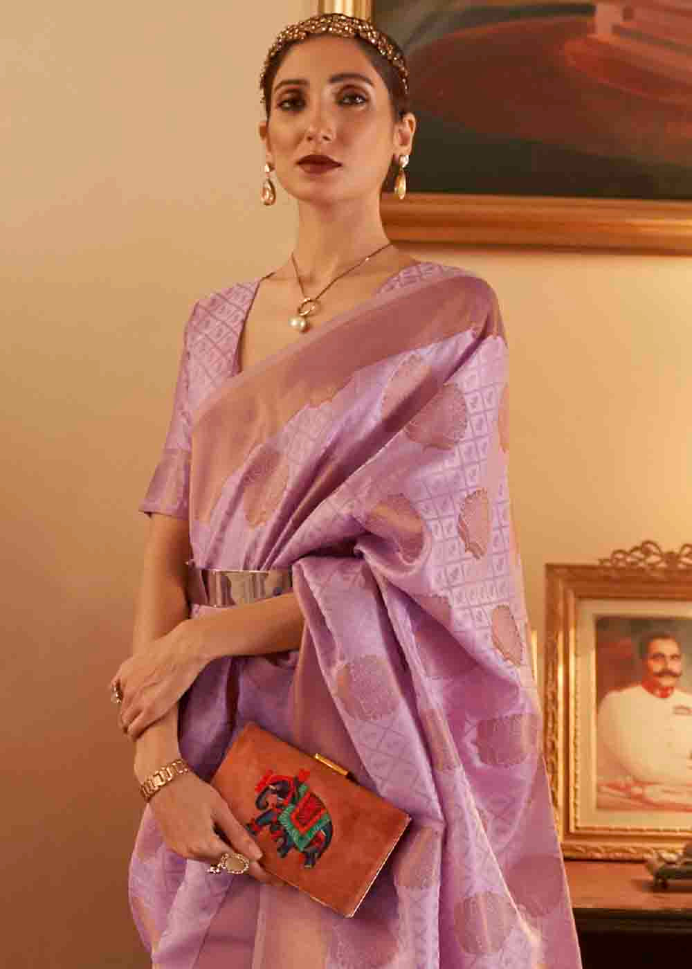 MySilkLove Brandy Purple Banarasi Silk Handloom Saree