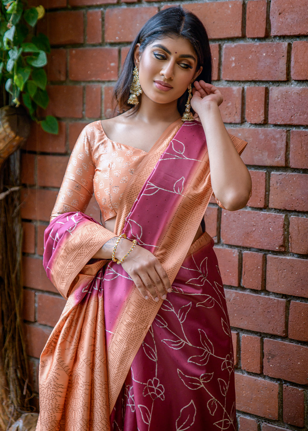 Buy MySilkLove Tapestry Purple Printed Cotton Silk Saree Online