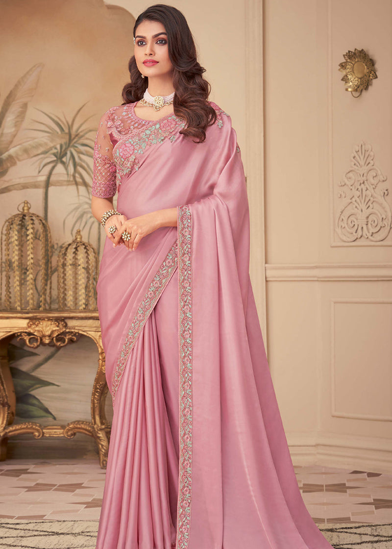 Baby Pink Color Pure Georgette Sequin Saree - Tirja Collection Yf#22934,  सिक्विन्स वर्क साड़ी - Ozone Shield, Mumbai | ID: 2849821723933