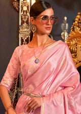 Geraldine Green Zari Woven Banarasi Satin Silk Saree