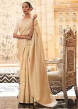 Brandy Gold Zari Woven Kanjivaram Saree