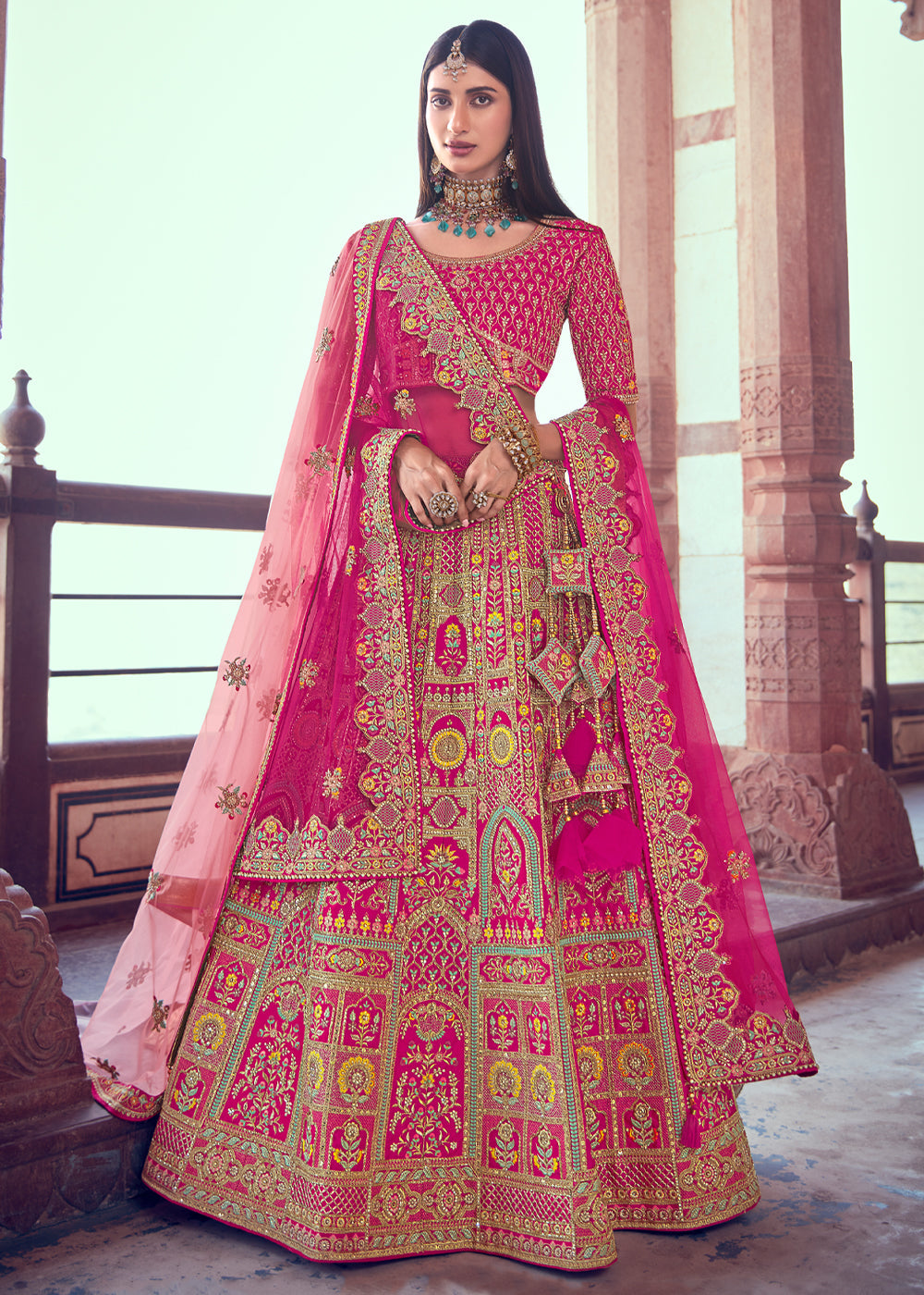 Buy MySilkLove Blush Pink Heavy Embroidered Designer Lehenga Online