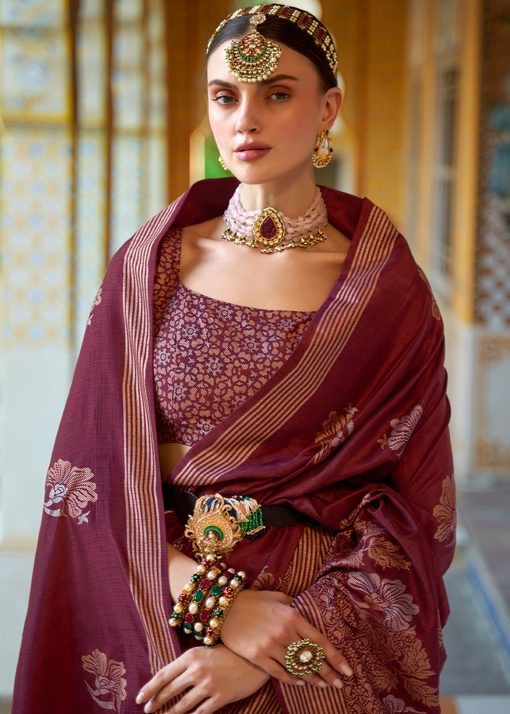 Buy MySilkLove Heath Purple Zari Woven Banarasi Saree Online