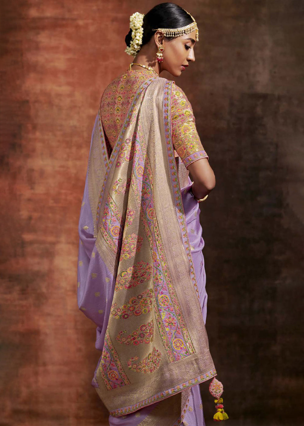 MySilkLove London Hue Purple Woven Banarasi Soft Silk Saree