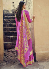 Mulberry Purple Zari Woven Banarasi Silk Saree