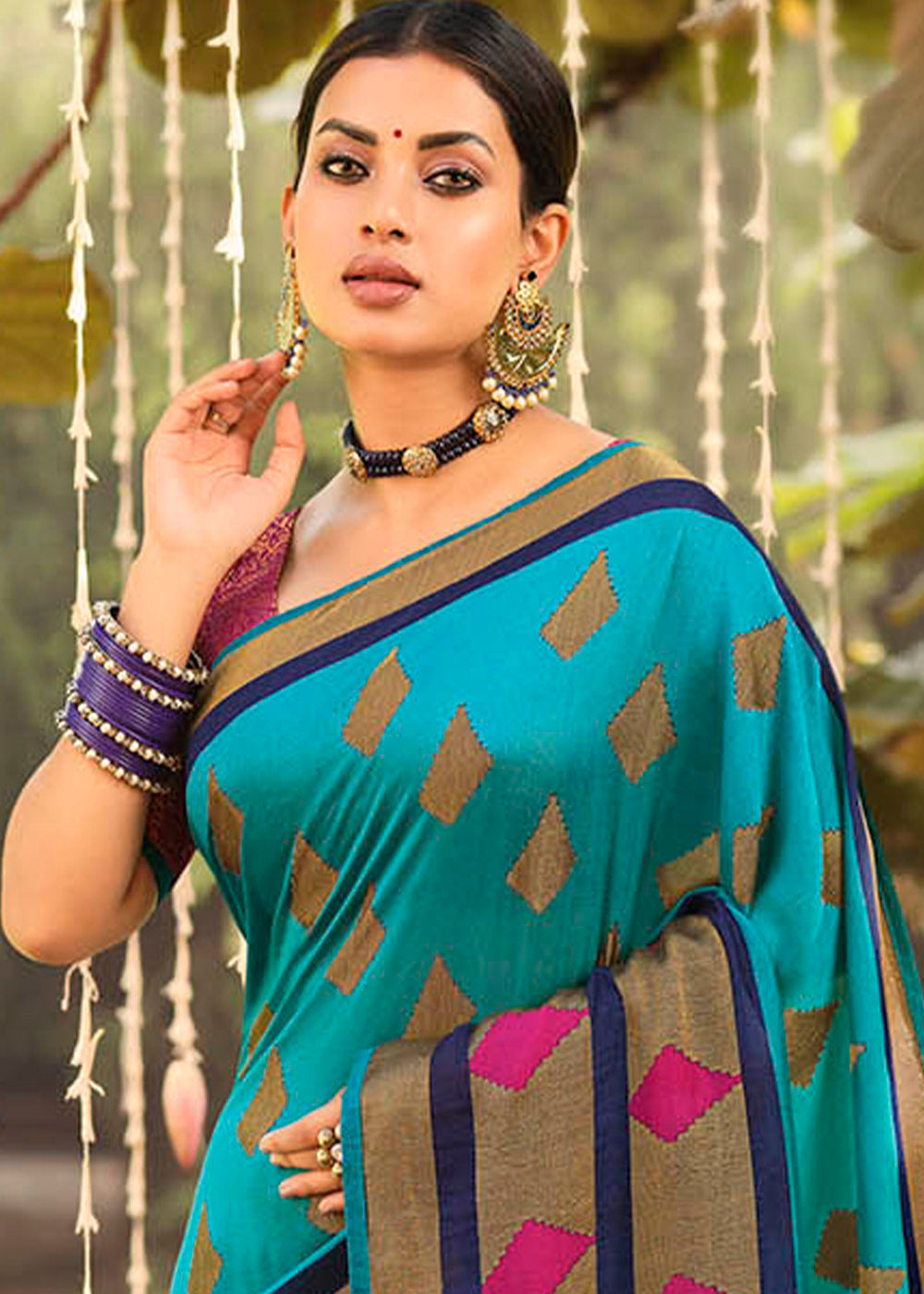 Buy MySilkLove Pelorous Blue Soft Brasso Silk Saree Online