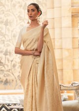 Brandy Gold Zari Woven Kanjivaram Saree