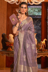 Pharlap Purple Zari Woven Banarasi Saree