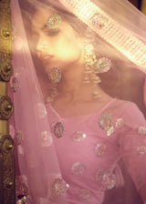 Sundown Pink Soft Net Designer Lehenga Choli