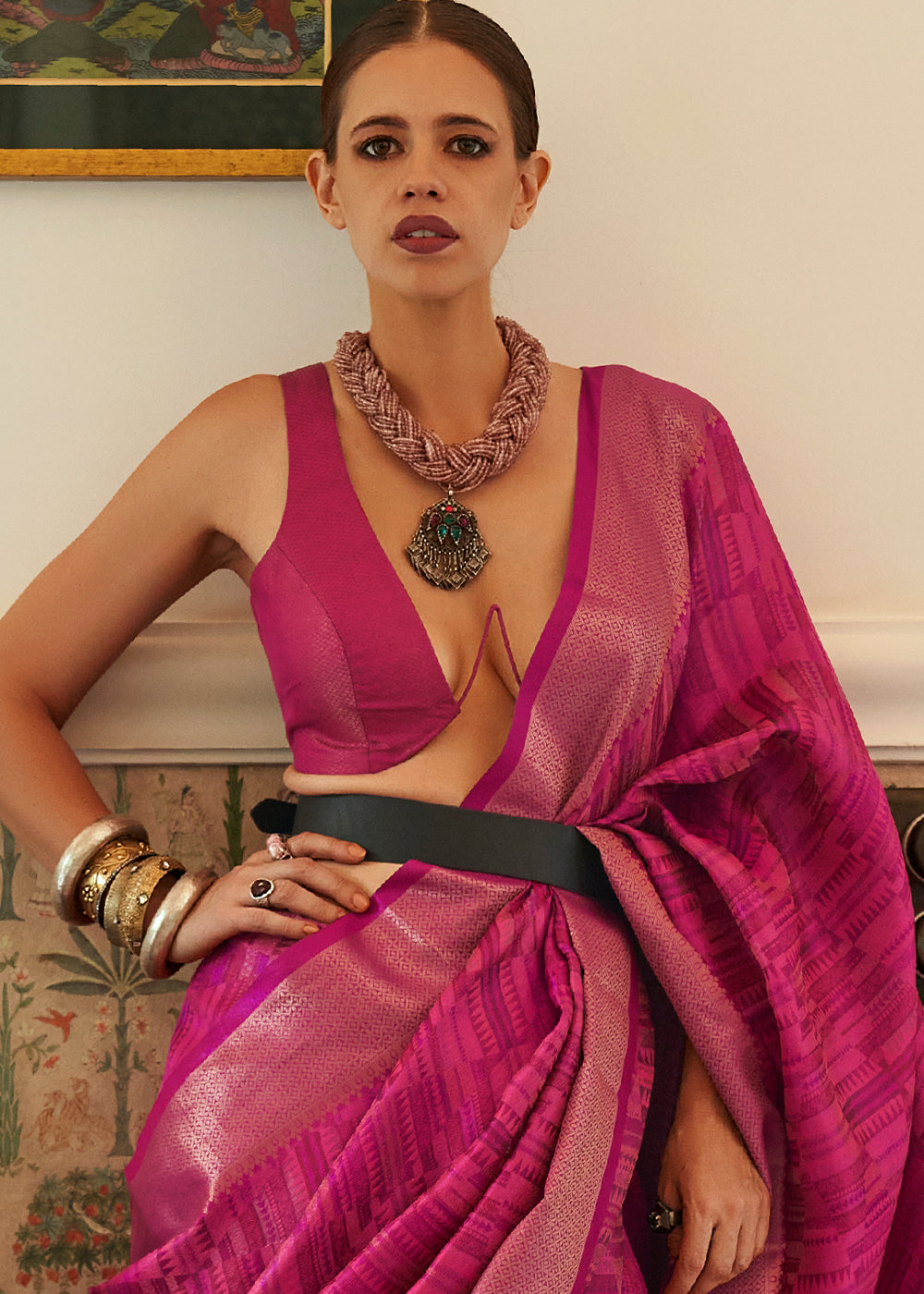 MySilkLove Blush Pink Handloom Organza Silk Saree by bollywood actress Kalki Koechlin