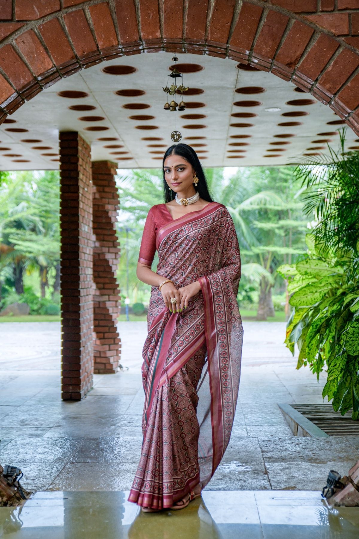 Buy MySilkLove Cedar Chest Maroon Cotton Silk Saree Online