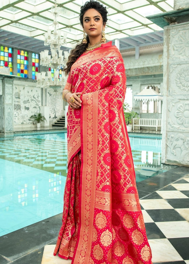 Pearl Pink Banarasi Silk Saree