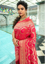 Pearl Pink Banarasi Silk Saree