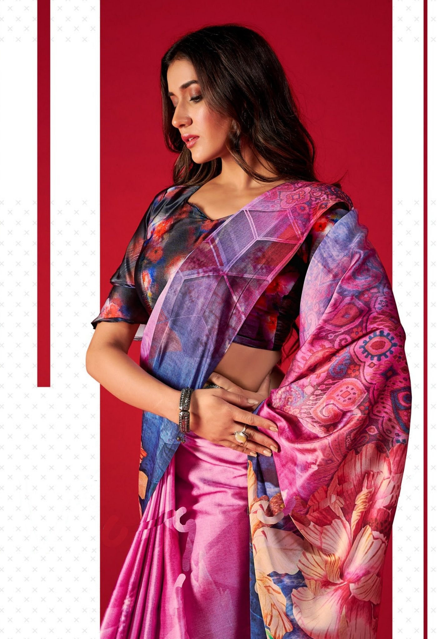Buy MySilkLove Blush Pink Satin Silk Saree Online