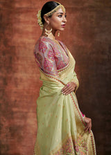 Tidal Green Woven Banarasi Soft Silk Saree