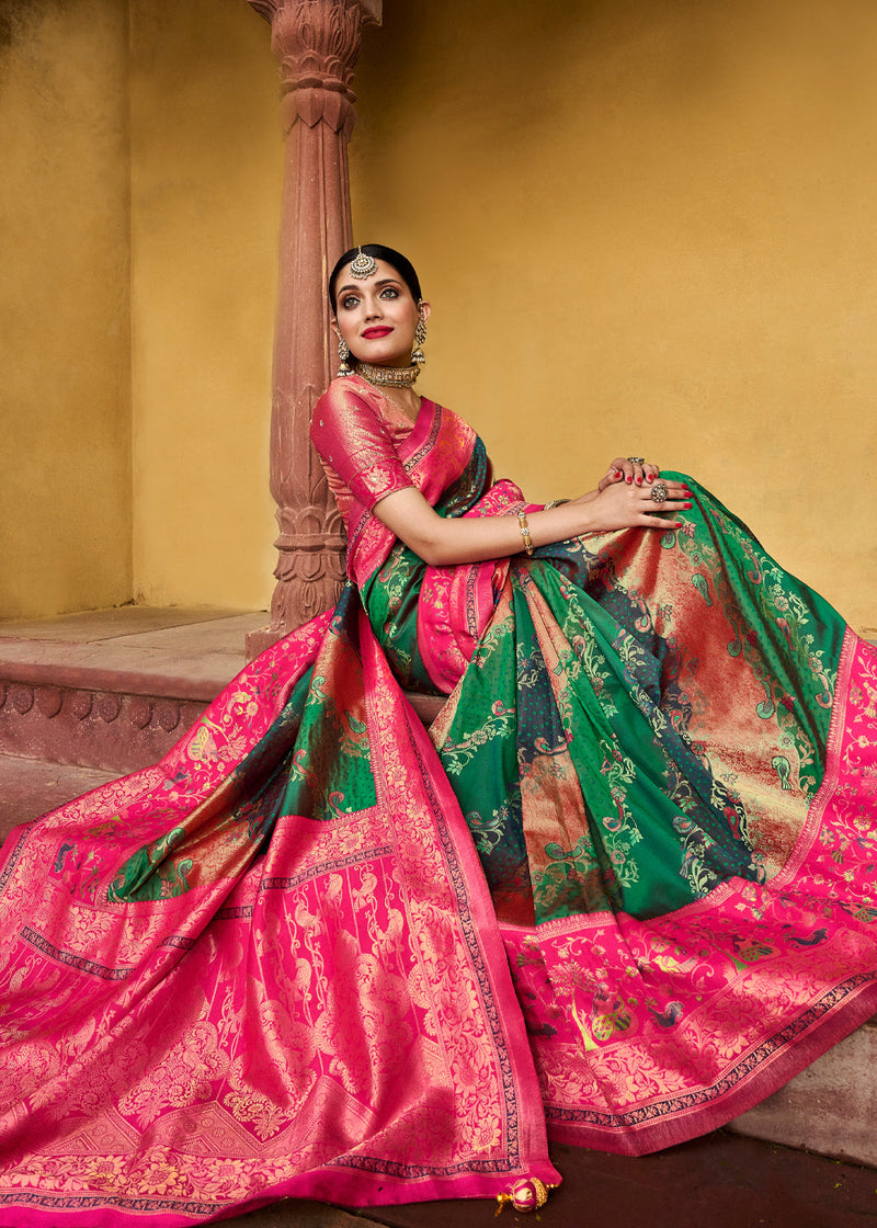 rose-pink-banarasi-saree-in-silk-with-weaved-chandelier-motifs-in-jaal-pattern-online-kalki-fashion-k022c103y-sg24885_4_  - Kalki Fashion Blog – Latest Fashion Trends, Bridal Fashion, Style Tips,  News and Many More