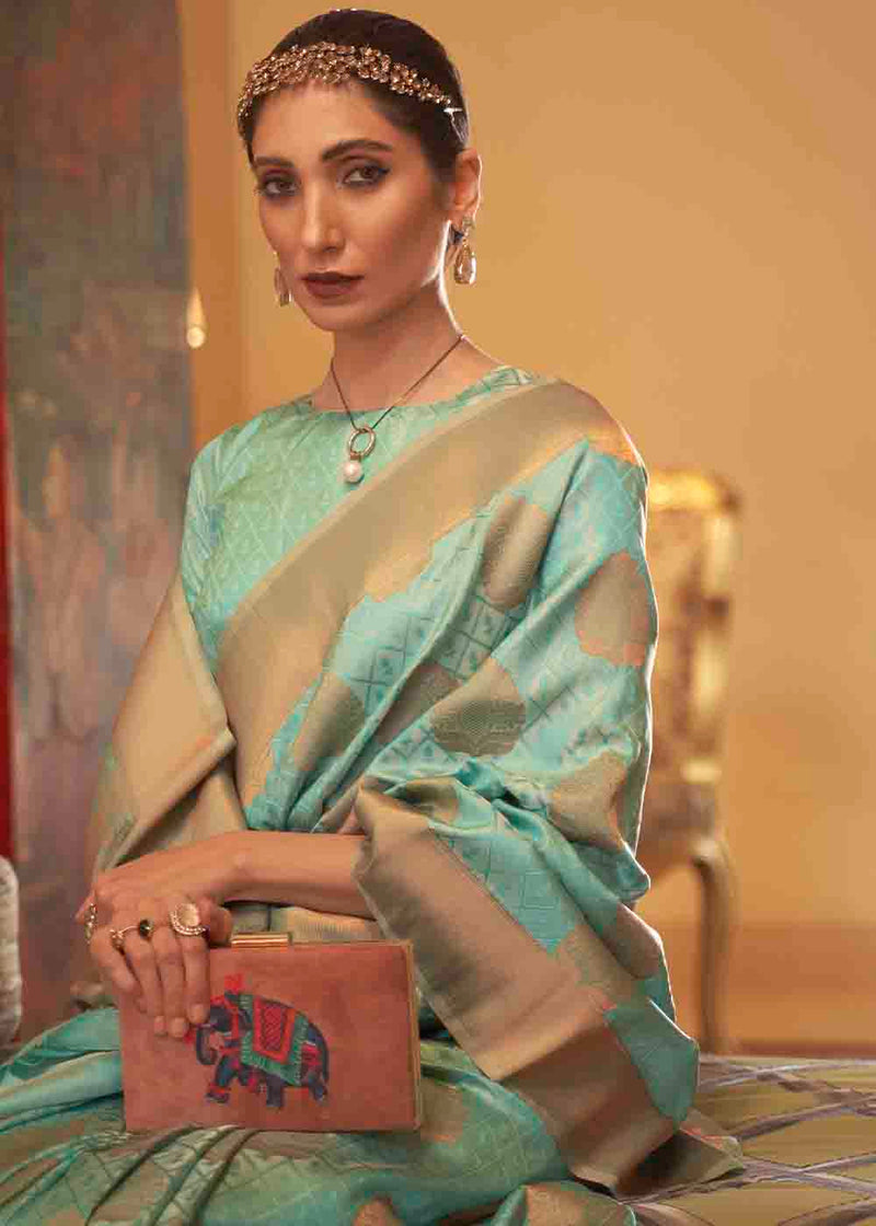 Summer Green Banarasi Silk Handloom Saree