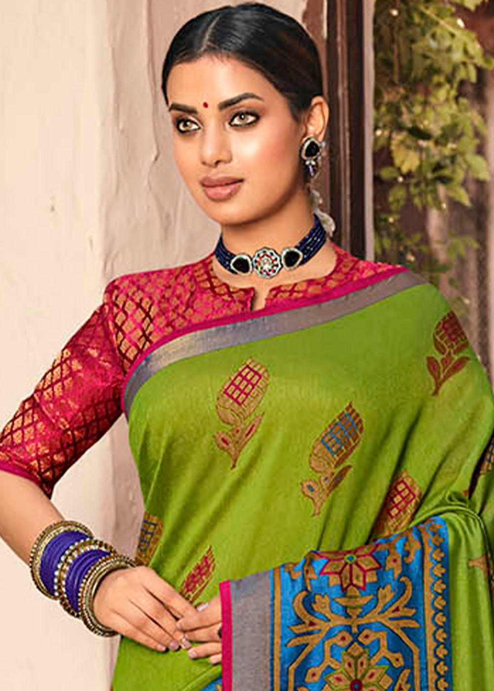 Buy MySilkLove Citron Green Soft Brasso Silk Saree Online