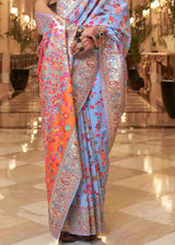 Jordy Blue Banarasi Jamawar Woven Silk Saree