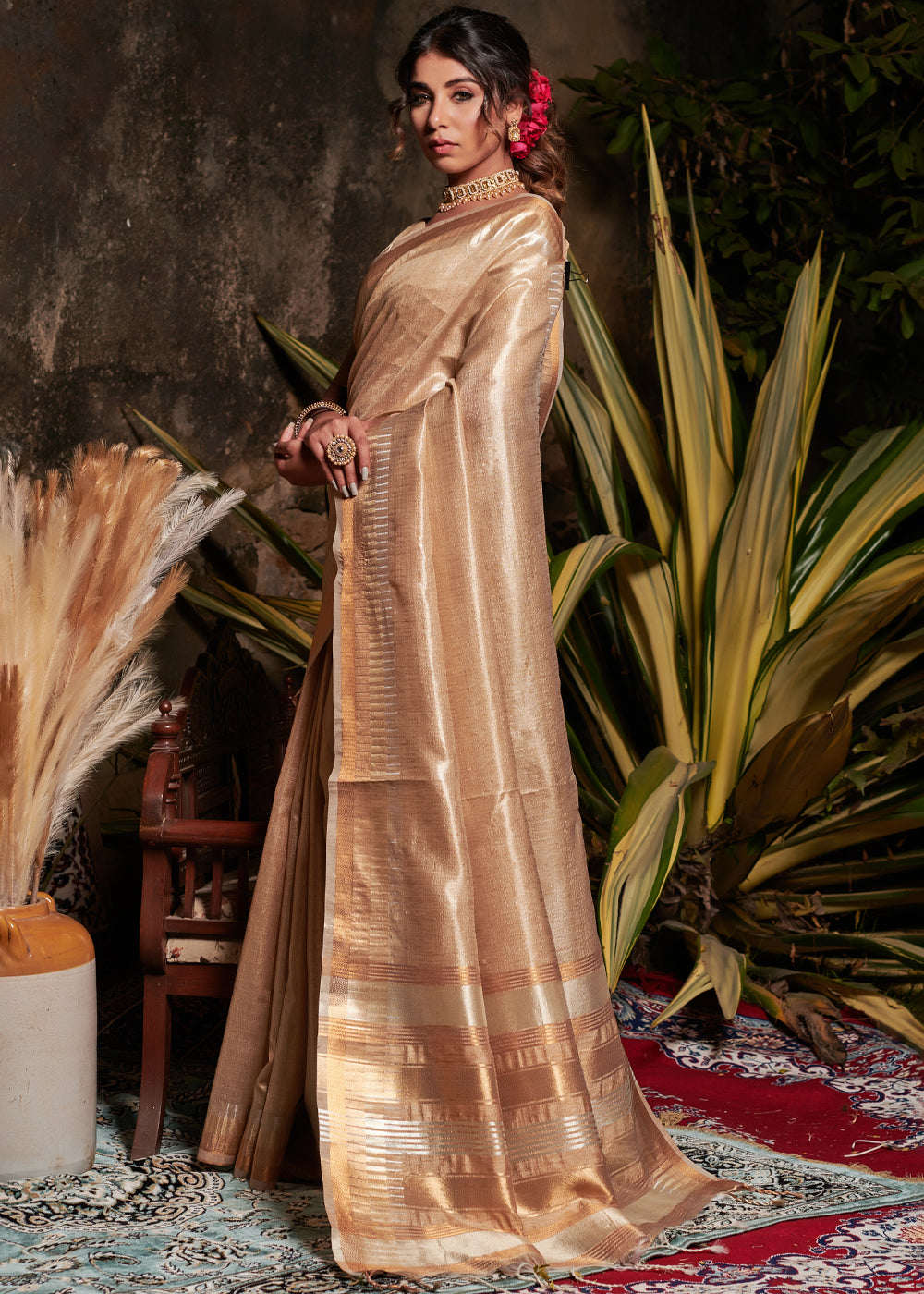 Buy MySilkLove Harvest Golden Woven Tussar Silk Saree Online