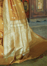 Rob Roy Yellow Katan Pure Silk Handwoven Bootidaar Saree