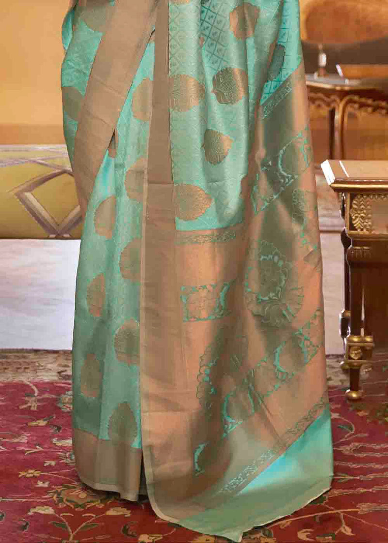 Summer Green Banarasi Silk Handloom Saree