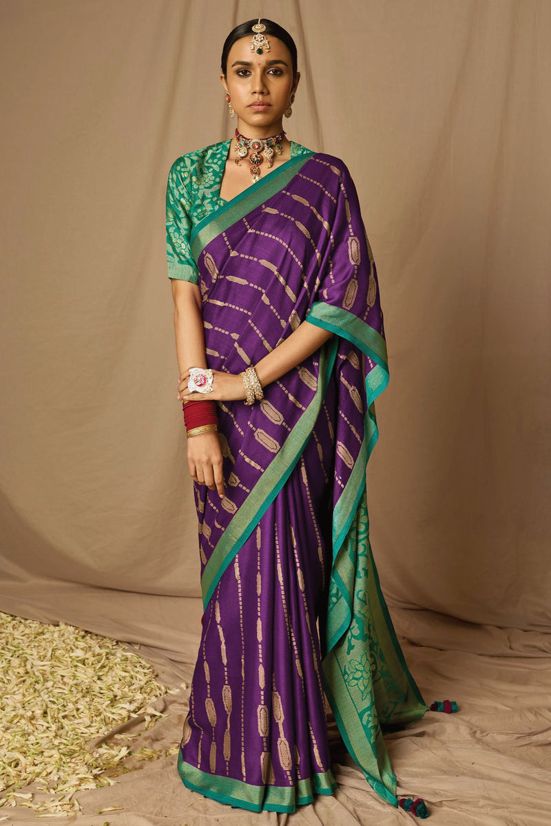 Purple Color Banarasi Silk Saree Wedding Wear Success at Rs 999 | Banarasi  Sarees in Surat | ID: 2853078570188