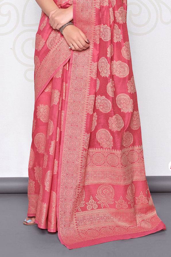 Buy MySilkLove Blush Pink Cotton Saree Online