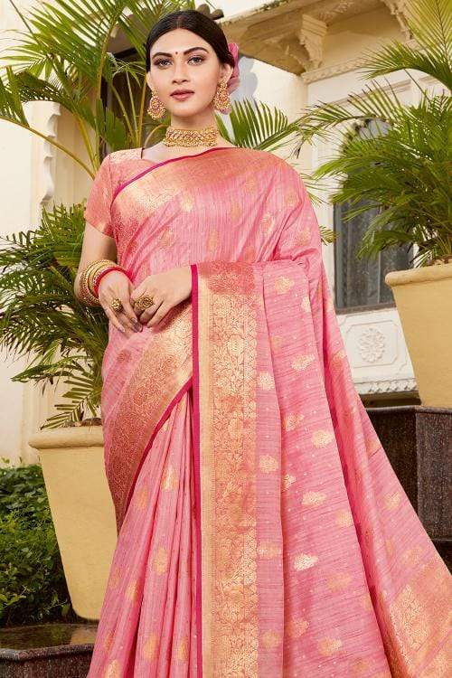 Buy MySilkLove Sea Light Pink Zari Woven Banarasi Saree Online