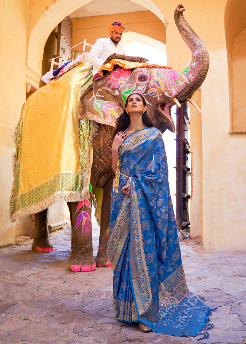 Matisse Blue Zari Woven Banarasi Handloom Saree