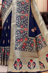 Port Gore Blue Handloom South Silk Saree