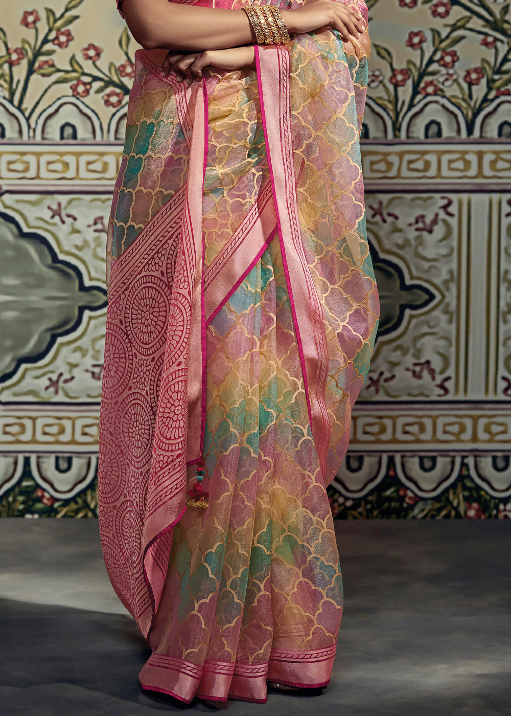 Buy MySilkLove Blush Pink Woven Soft Silk Saree with Embroidered Blouse Online