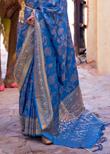 Matisse Blue Zari Woven Banarasi Handloom Saree