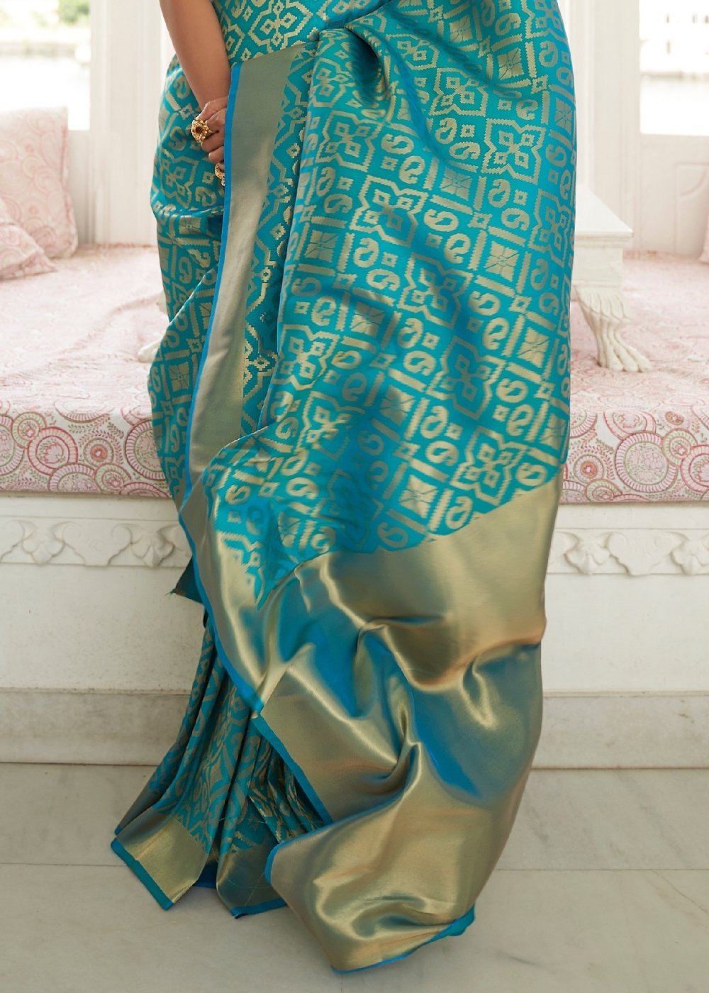 Buy MySilkLove Astral Blue Zari Woven Kanjivaram Saree Online