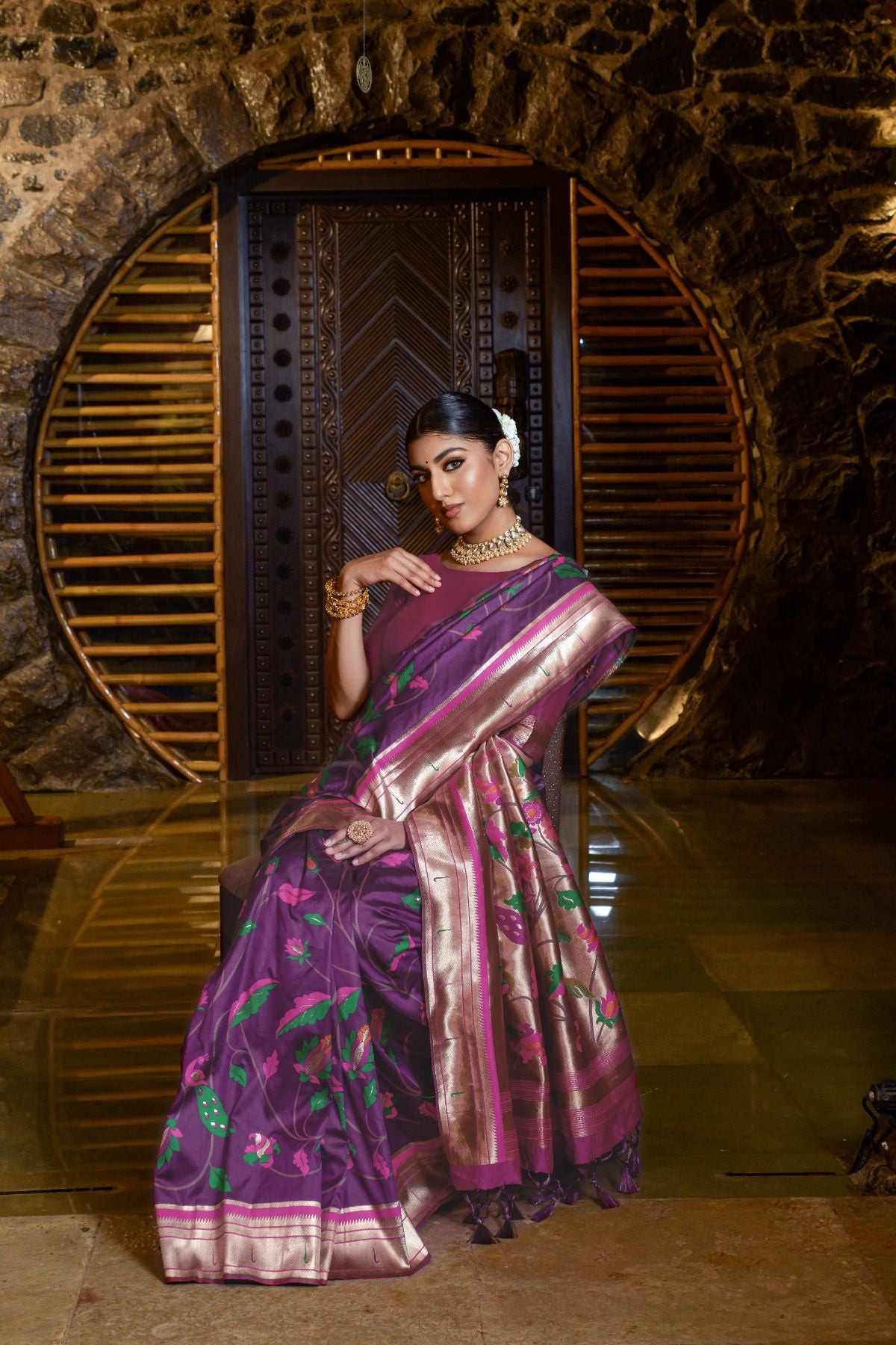 MySilkLove Rose Quartz Purple Banarasi Paithani Silk Saree