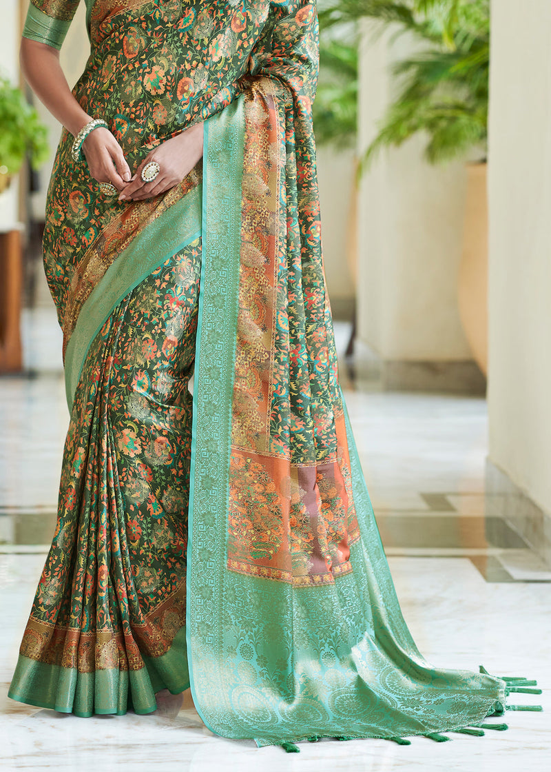 Banarasi Silk Green Color Saree, Bold and Beautiful Saree, Weaving Silk  Exclusive Indian Wedding Saree, Bollywood Style Traditional Saree - Etsy